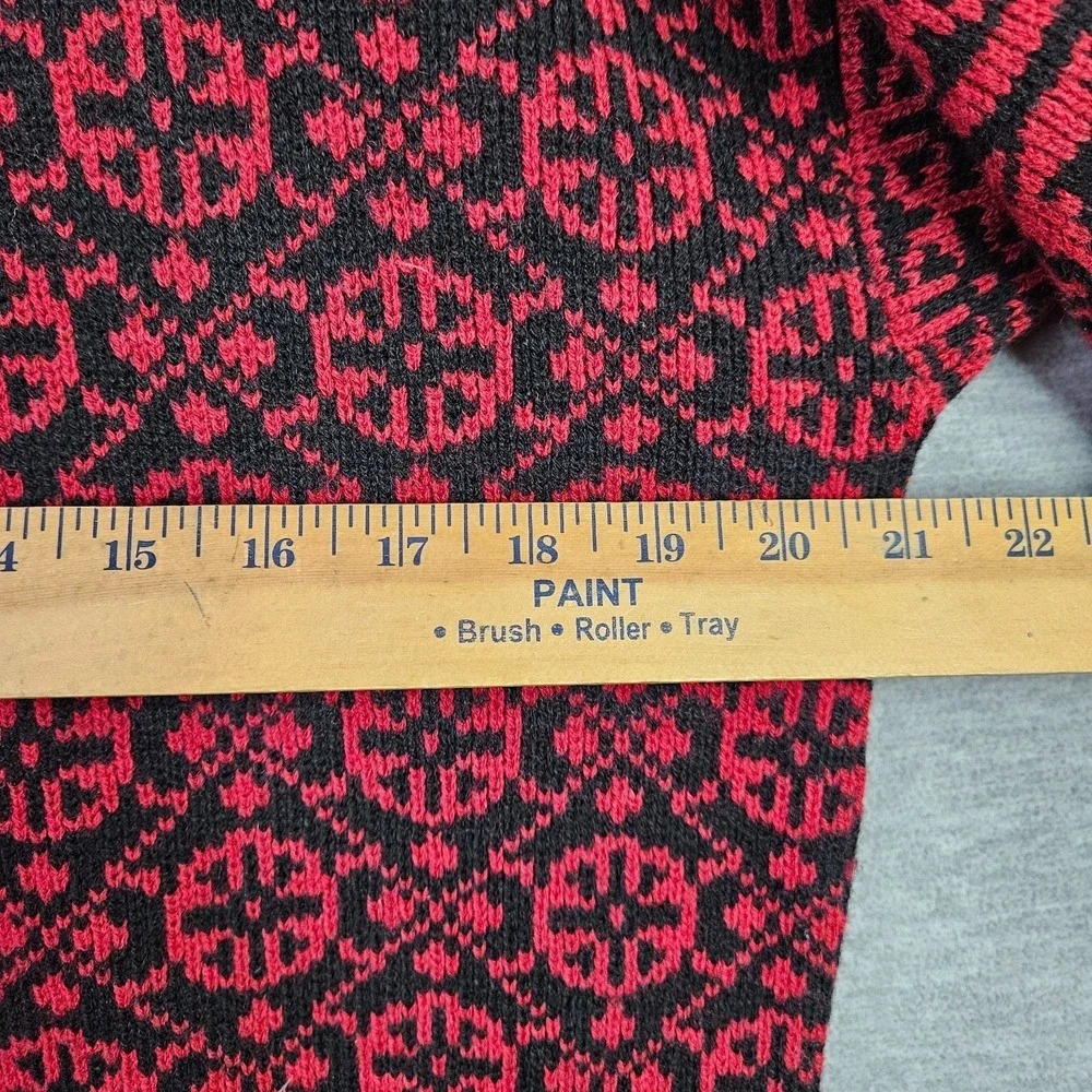 Tundra Canada Unisex Adult Red Black Nordic Knit Sweater Size S/P Vintage